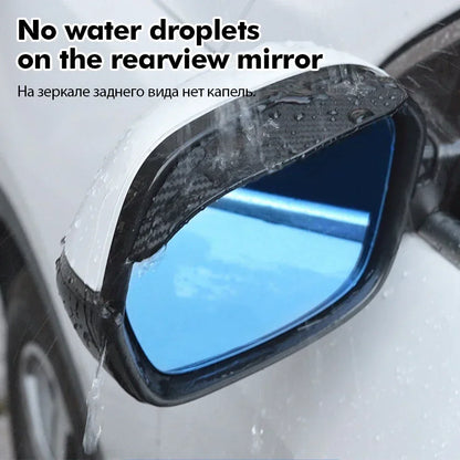 2PCS Car Rearview Mirror Rain Eyebrow Carbon Fiber Sun Visor Shade Cover Protector Clear Vision for Rain Car Mirror Accessories