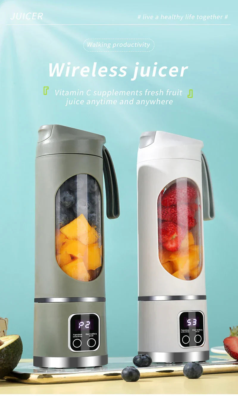 10 Blades Portable Fruit Juicer 450ml Capacity
