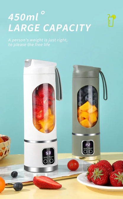10 Blades Portable Fruit Juicer 450ml Capacity