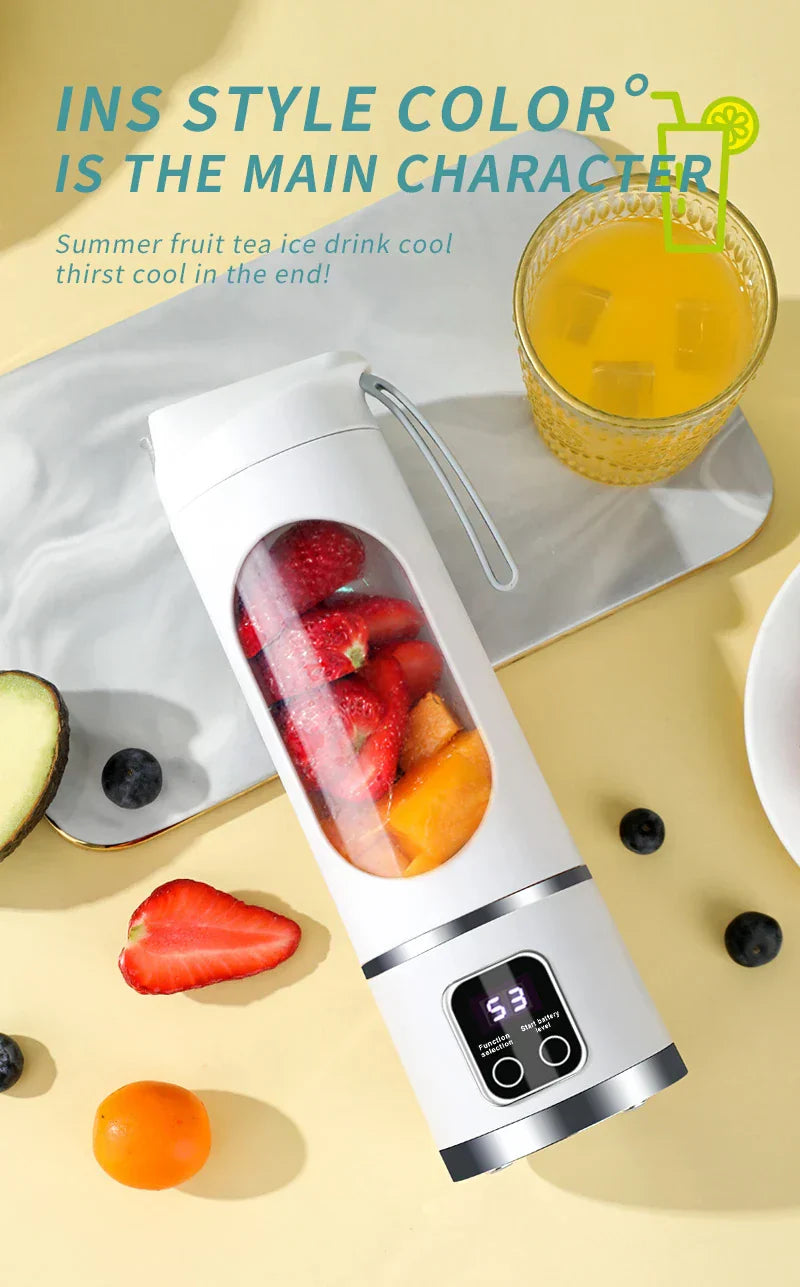 10 Blades Portable Fruit Juicer 450ml Capacity
