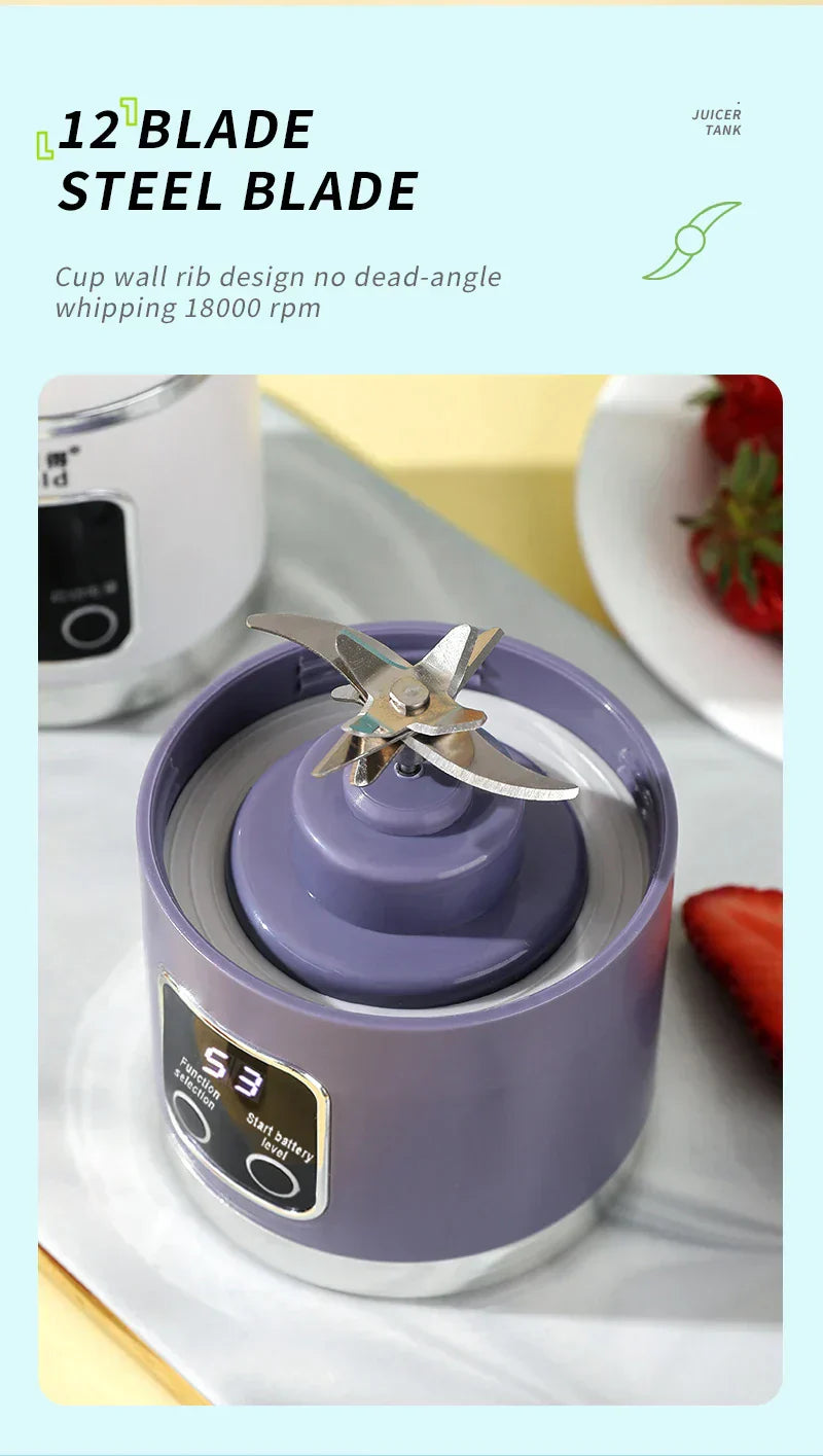10 Blades Portable Fruit Juicer 450ml Capacity